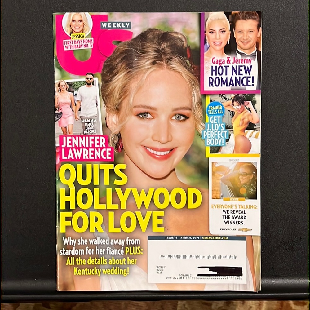 Vintage Us Weekly Magazine Jennifer Lawrence JLO Lady Gaga Jessica Simpson